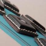 Art Deco Square Black Leath..
