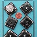 Art Deco Square Black Leath..