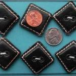Art Deco Square Black Leath..