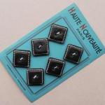 Art Deco Square Black Leath..